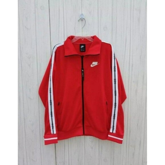 SIZE LARGE MEN'S NIKE NSW JACKET FULL ZIP SWEATSHIRT / HABANERO / BLACK - Picture 5 of 6